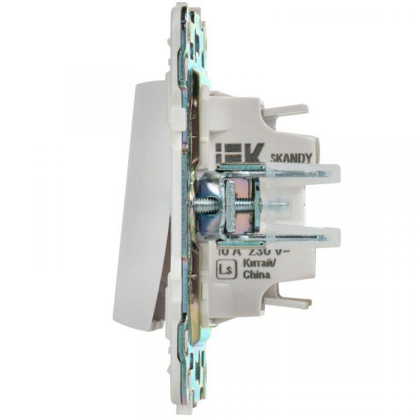 Выключатель 1-кл. SKANDY 10А SK-V07W с индикацией арктич. бел. IEK SK-V10-1-10-K01 ТехноИмпульс