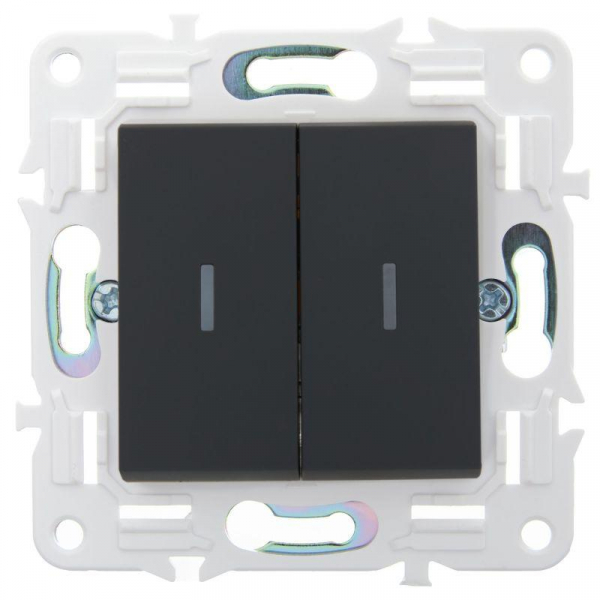 Выключатель 2-кл. SKANDY 10А SK-V04G графит IEK SK-V20-0-10-K53 ТехноИмпульс