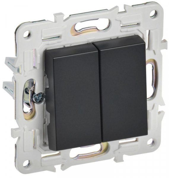 Выключатель проходной 2-кл. SKANDY 10А SK-V05Bl черн. IEK SK-V22-0-10-K02 ТехноИмпульс