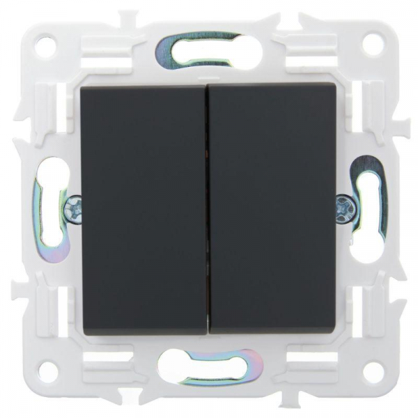 Выключатель проходной 2-кл. SKANDY 10А SK-V05G графит IEK SK-V22-0-10-K53 ТехноИмпульс