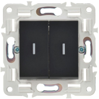 Выключатель проходной 2-кл. SKANDY 10А SK-V10Bl с индикацией черн. IEK SK-V22-1-10-K02 ТехноИмпульс