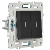 Выключатель проходной 2-кл. SKANDY 10А SK-V10Bl с индикацией черн. IEK SK-V22-1-10-K02 ТехноИмпульс