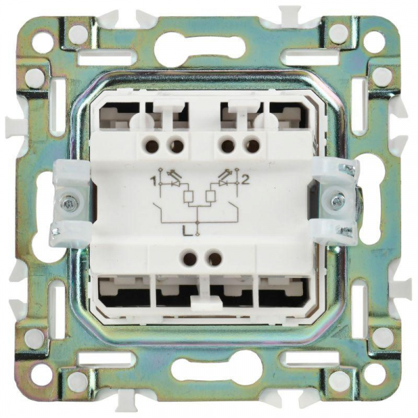 Выключатель проходной 2-кл. SKANDY 10А SK-V10Bl с индикацией черн. IEK SK-V22-1-10-K02 ТехноИмпульс