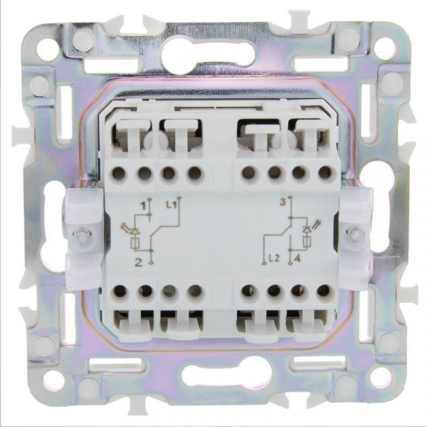 Выключатель проходной 2-кл. SKANDY 10А SK-V10G с индикацией графит IEK SK-V22-1-10-K53 ТехноИмпульс