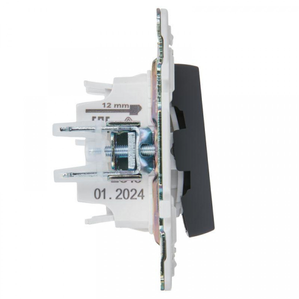 Выключатель проходной 2-кл. SKANDY 10А SK-V10G с индикацией графит IEK SK-V22-1-10-K53 ТехноИмпульс