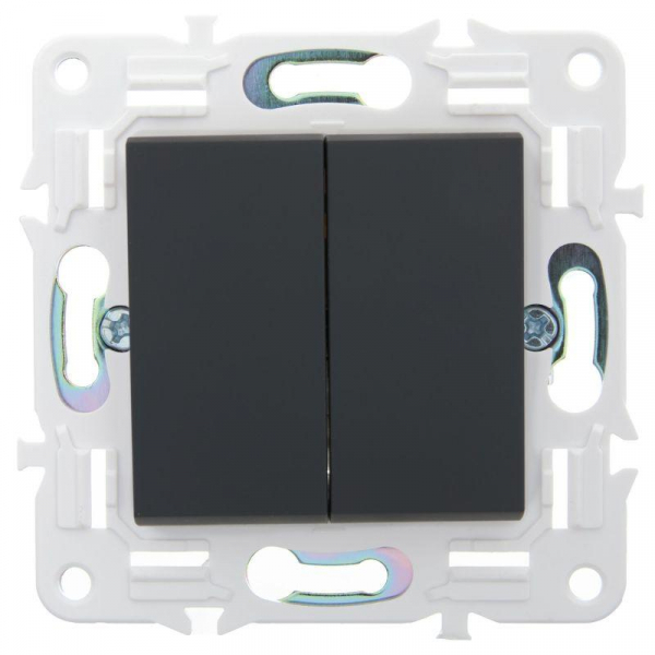 Выключатель 2-кл. SKANDY 10А SK-V09G с индикацией графит IEK SK-V20-1-10-K53 ТехноИмпульс