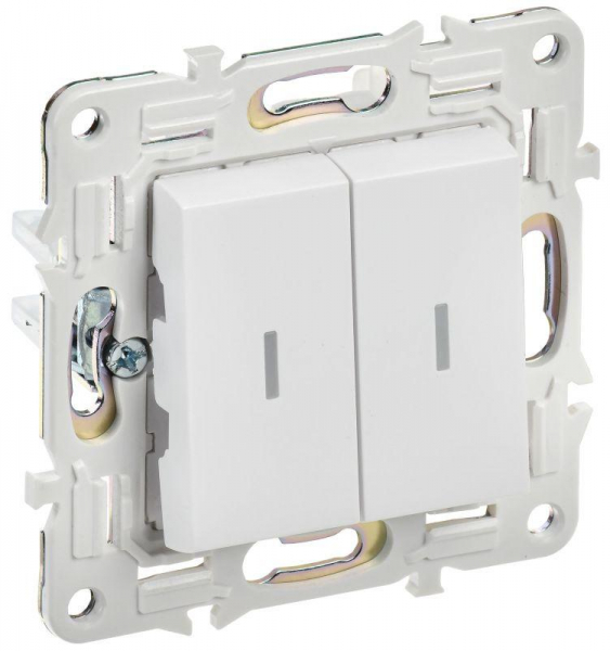 Выключатель 2-кл. SKANDY 10А SK-V09W с индикацией арктич. бел. IEK SK-V20-1-10-K01 ТехноИмпульс