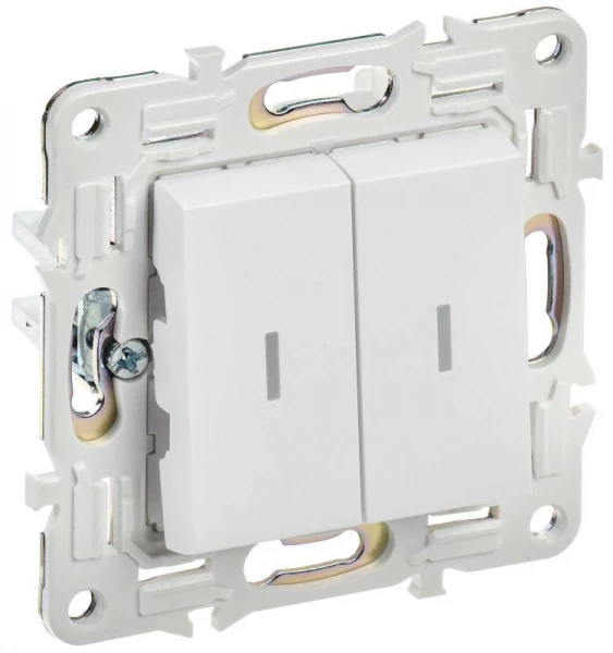 Выключатель 2-кл. SKANDY 10А SK-V09W с индикацией арктич. бел. IEK SK-V20-1-10-K01 ТехноИмпульс