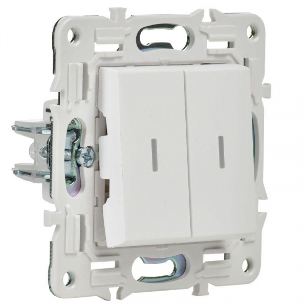 Выключатель 2-кл. SKANDY 10А SK-V09W с индикацией арктич. бел. IEK SK-V20-1-10-K01 ТехноИмпульс