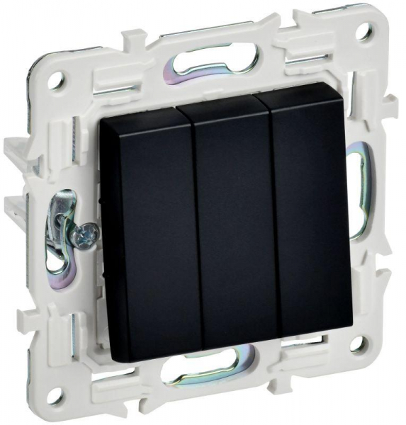 Выключатель 3-кл. SKANDY 10А SK-V11Bl черн. IEK SK-V30-0-10-K02 ТехноИмпульс