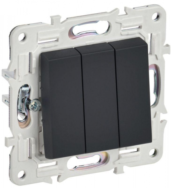 Выключатель 3-кл. SKANDY 10А SK-V11G графит IEK SK-V30-0-10-K53 ТехноИмпульс