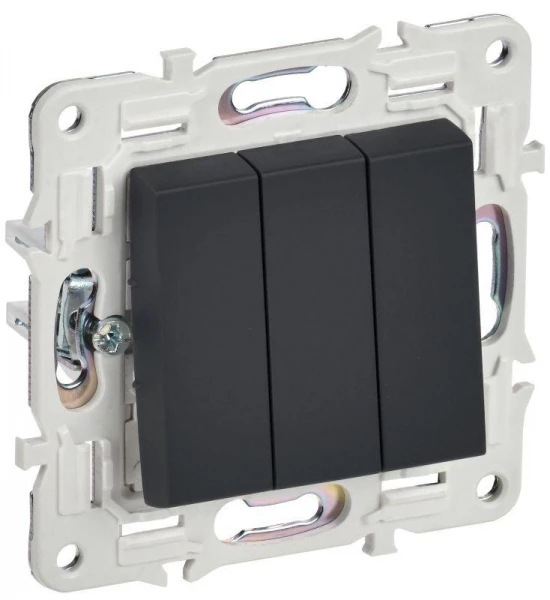 Выключатель 3-кл. SKANDY 10А SK-V11G графит IEK SK-V30-0-10-K53 ТехноИмпульс