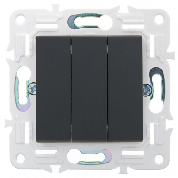 Выключатель 3-кл. SKANDY 10А SK-V11G графит IEK SK-V30-0-10-K53 ТехноИмпульс