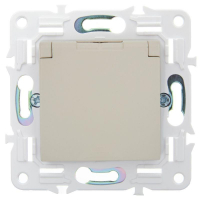 Розетка 1-м SKANDY 16А IP44 с заземл. защ. шторки с крышкой SK-R11B беж. IEK SK-R16-16-44-K10 ТехноИмпульс