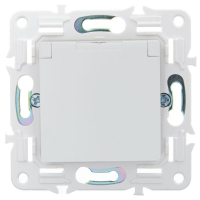Розетка 1-м SKANDY 16А IP44 с заземл. защ. шторки с крышкой SK-R11W арктич. бел. IEK SK-R16-16-44-K01 ТехноИмпульс