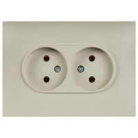 Розетка 2-м SKANDY 10А без заземл. без защ. шторок в сборе SK-R10B беж. IEK SK-R20-10-K10-F ТехноИмпульс