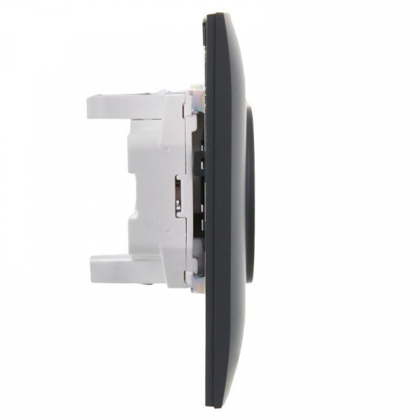 Розетка 2-м SKANDY 10А без заземл. без защ. шторок в сборе SK-R10G графит IEK SK-R20-10-K53-F ТехноИмпульс