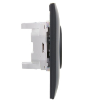 Розетка 2-м SKANDY 10А без заземл. без защ. шторок в сборе SK-R10G графит IEK SK-R20-10-K53-F ТехноИмпульс