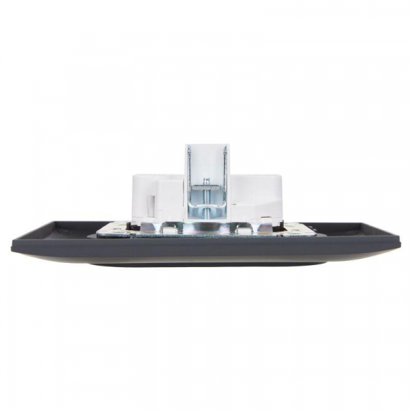 Розетка 2-м SKANDY 10А без заземл. без защ. шторок в сборе SK-R10G графит IEK SK-R20-10-K53-F ТехноИмпульс