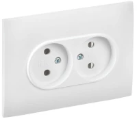 Розетка 2-м SKANDY 10А без заземл. без защ. шторок в сборе SK-R10W арктич. бел. IEK SK-R20-10-K01-F ТехноИмпульс