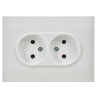 Розетка 2-м SKANDY 10А без заземл. без защ. шторок в сборе SK-R10W арктич. бел. IEK SK-R20-10-K01-F ТехноИмпульс