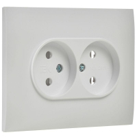 Розетка 2-м SKANDY 10А без заземл. без защ. шторок в сборе SK-R10W арктич. бел. IEK SK-R20-10-K01-F ТехноИмпульс