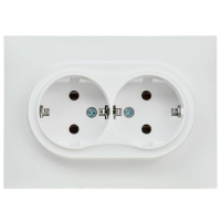 Розетка 2-м SKANDY 16А с заземл. без защ. шторок в сборе SK-R08W арктич. бел. IEK SK-R21-16-K01-F ТехноИмпульс