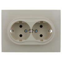 Розетка 2-м SKANDY 16А с заземл. защ. шторки в сборе SK-R07B беж. IEK SK-R24-16-K10-F ТехноИмпульс