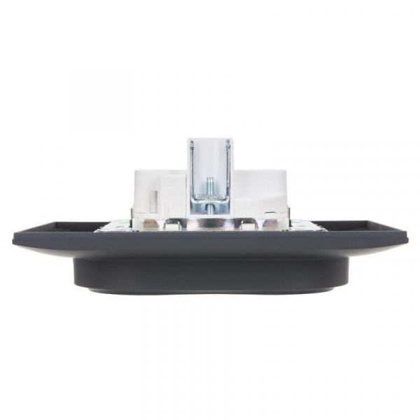 Розетка 2-м SKANDY 16А с заземл. защ. шторки в сборе SK-R07G графит IEK SK-R24-16-K53-F ТехноИмпульс