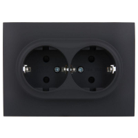 Розетка 2-м SKANDY 16А с заземл. защ. шторки в сборе SK-R07G графит IEK SK-R24-16-K53-F ТехноИмпульс