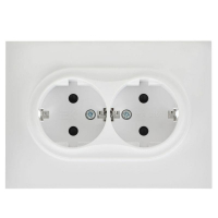 Розетка 2-м SKANDY 16А с заземл. защ. шторки в сборе SK-R07W арктич. бел. IEK SK-R24-16-K01-F ТехноИмпульс