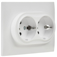 Розетка 2-м SKANDY 16А с заземл. защ. шторки в сборе SK-R07W арктич. бел. IEK SK-R24-16-K01-F ТехноИмпульс