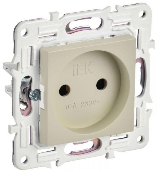 Розетка SKANDY 10А без заземл. без защ. шторок SK-R02B беж. IEK SK-R10-10-K10 ТехноИмпульс