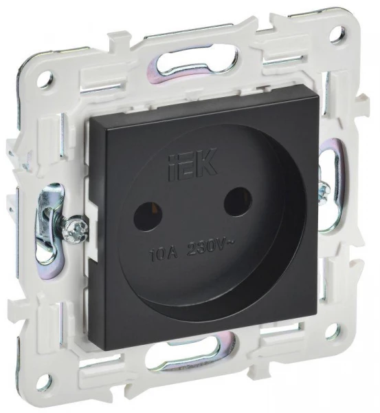 Розетка SKANDY 10А без заземл. без защ. шторок SK-R02Bl черн. IEK SK-R10-10-K02 ТехноИмпульс