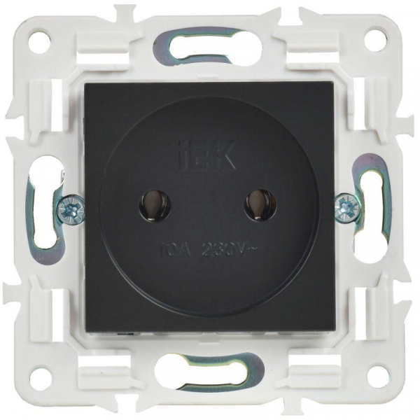 Розетка SKANDY 10А без заземл. без защ. шторок SK-R02Bl черн. IEK SK-R10-10-K02 ТехноИмпульс