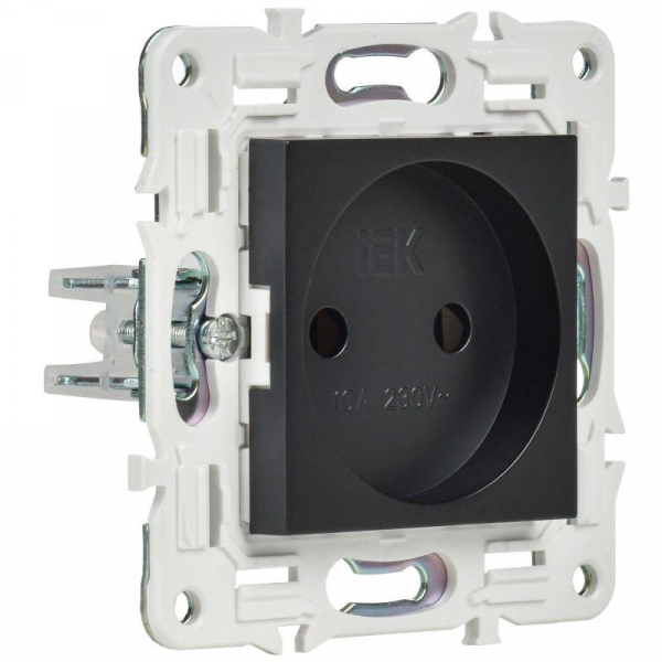 Розетка SKANDY 10А без заземл. без защ. шторок SK-R02Bl черн. IEK SK-R10-10-K02 ТехноИмпульс