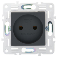 Розетка SKANDY 10А без заземл. без защ. шторок SK-R02G графит IEK SK-R10-10-K53 ТехноИмпульс