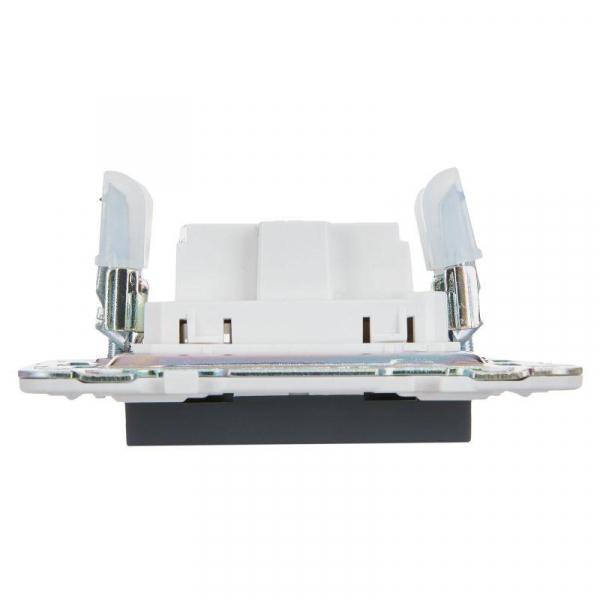 Розетка SKANDY 10А без заземл. без защ. шторок SK-R02G графит IEK SK-R10-10-K53 ТехноИмпульс