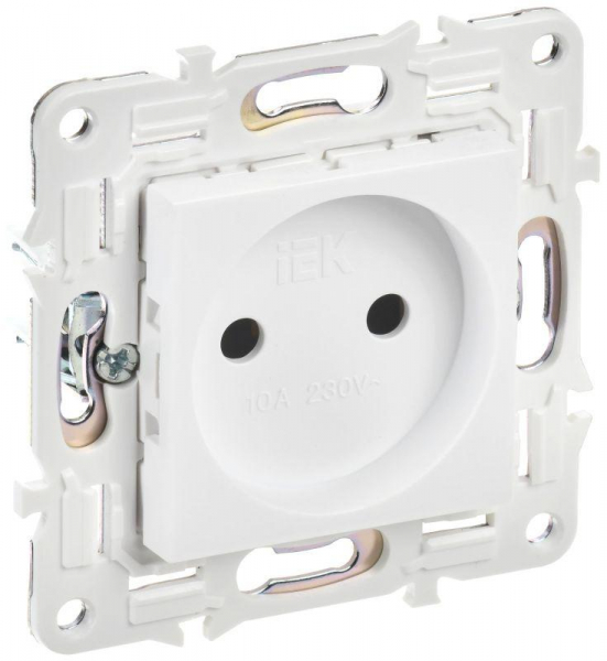 Розетка SKANDY 10А без заземл. без защ. шторок SK-R02W арктич. бел. IEK SK-R10-10-K01 ТехноИмпульс