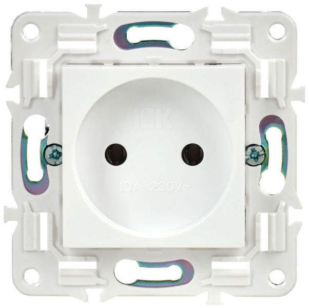 Розетка SKANDY 10А без заземл. без защ. шторок SK-R02W арктич. бел. IEK SK-R10-10-K01 ТехноИмпульс