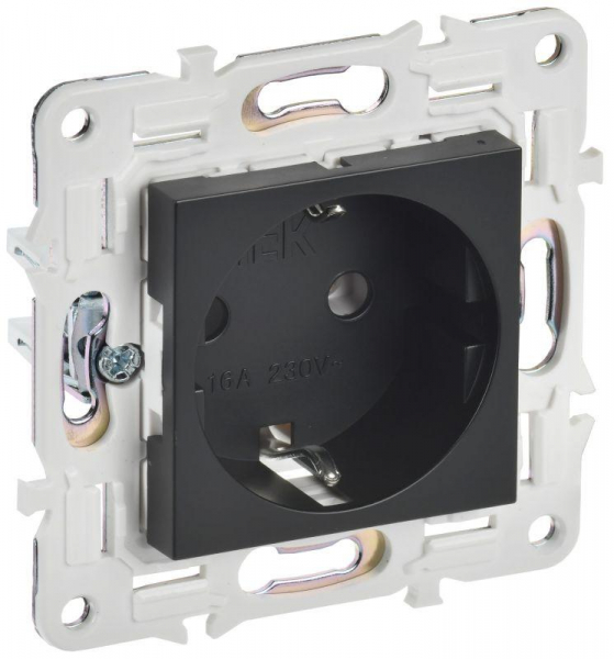 Розетка SKANDY 16А с заземл. без защ. шторок SK-R05Bl черн. IEK SK-R11-16-K02 ТехноИмпульс