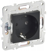 Розетка SKANDY 16А с заземл. без защ. шторок SK-R05Bl черн. IEK SK-R11-16-K02 ТехноИмпульс