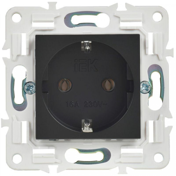 Розетка SKANDY 16А с заземл. без защ. шторок SK-R05Bl черн. IEK SK-R11-16-K02 ТехноИмпульс