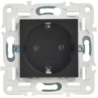 Розетка SKANDY 16А с заземл. без защ. шторок SK-R05Bl черн. IEK SK-R11-16-K02 ТехноИмпульс