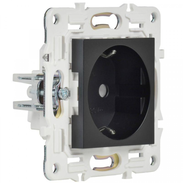 Розетка SKANDY 16А с заземл. без защ. шторок SK-R05Bl черн. IEK SK-R11-16-K02 ТехноИмпульс