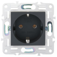 Розетка SKANDY 16А с заземл. без защ. шторок SK-R05G графит IEK SK-R11-16-K53 ТехноИмпульс