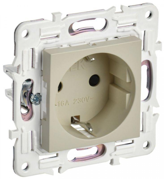 Розетка SKANDY 16А с заземл. защ. шторки SK-R04B беж. IEK SK-R14-16-K10 ТехноИмпульс