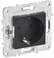 Розетка SKANDY 16А с заземл. защ. шторки SK-R04Bl черн. IEK SK-R14-16-K02 ТехноИмпульс