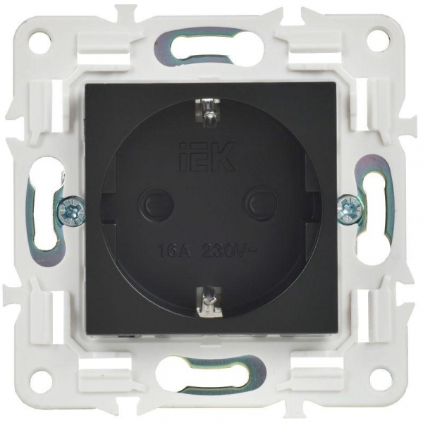 Розетка SKANDY 16А с заземл. защ. шторки SK-R04Bl черн. IEK SK-R14-16-K02 ТехноИмпульс