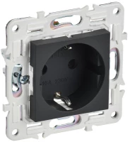 Розетка SKANDY 16А с заземл. защ. шторки SK-R04G графит IEK SK-R14-16-K53 ТехноИмпульс